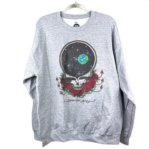 The Grateful Dead Ripple Junction Unisex Graphic Fleece Sweatshirt Heather Gray